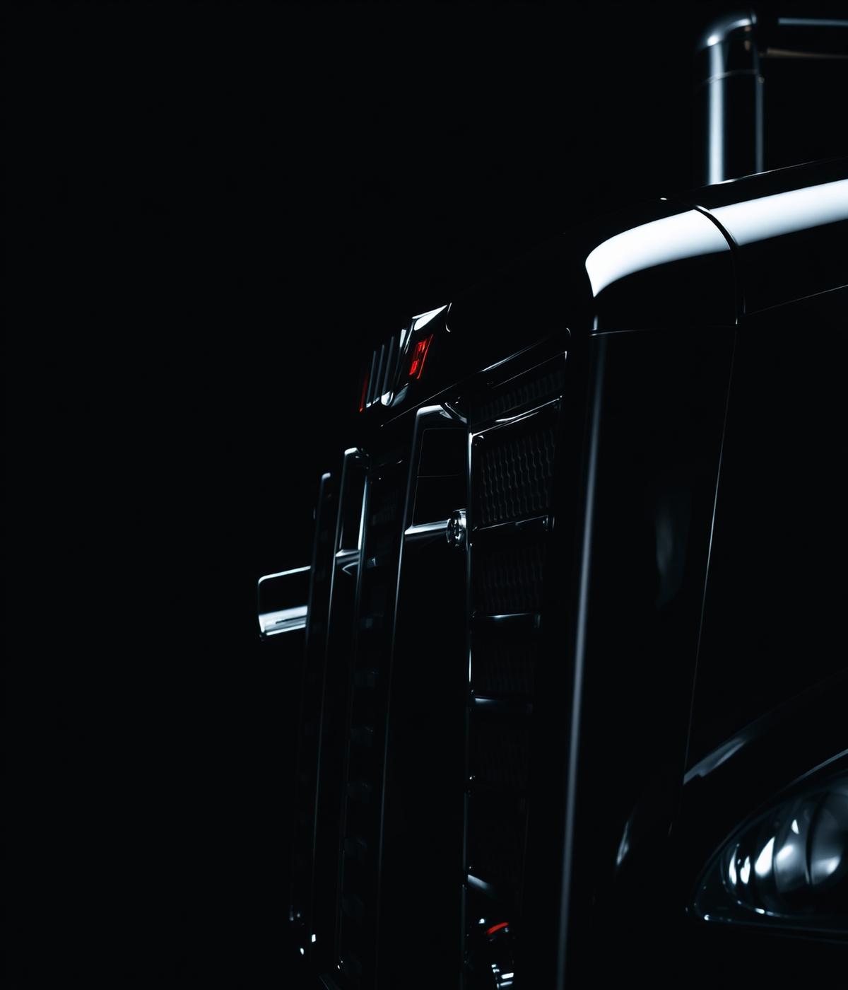 Detailed chrome truck grille